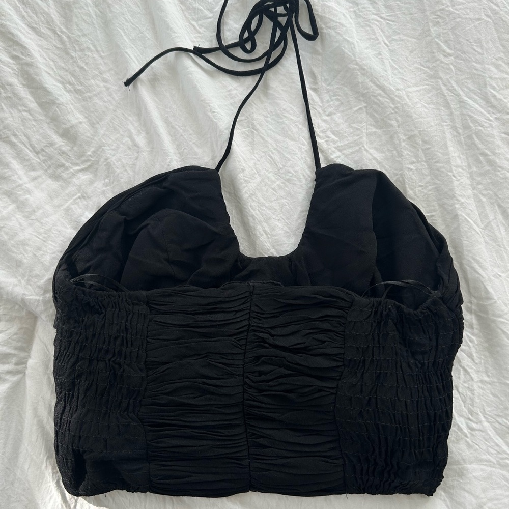 Black Zara tie up top